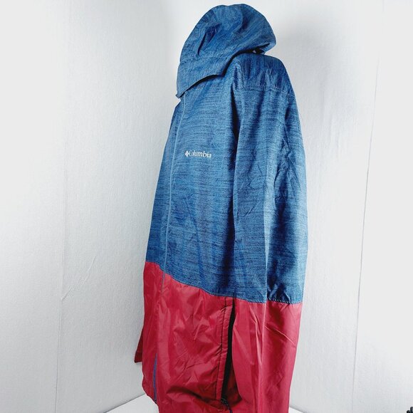 Columbia Men's Red Blue Heather Roan Mountain Trail Rain Jacket Size L - Picture 5 of 13